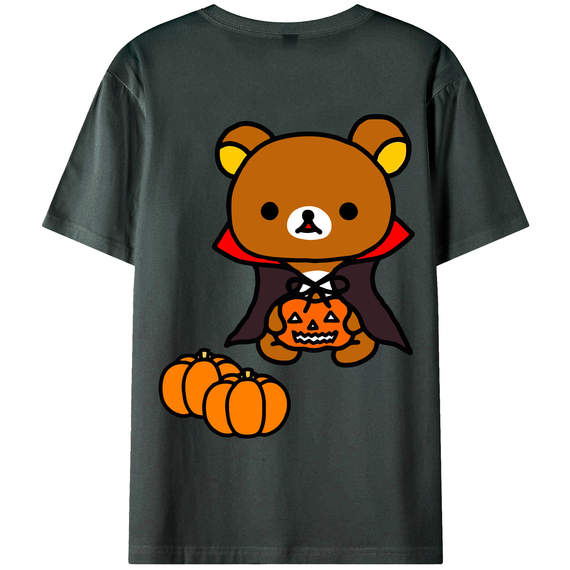 （画像用） リラックマ リラックマ キイロイトリ Rilakkuma Korilakkuma Kiiroitori 綿100％ メンズ半袖Tシャツ（バックプリント） 通気性